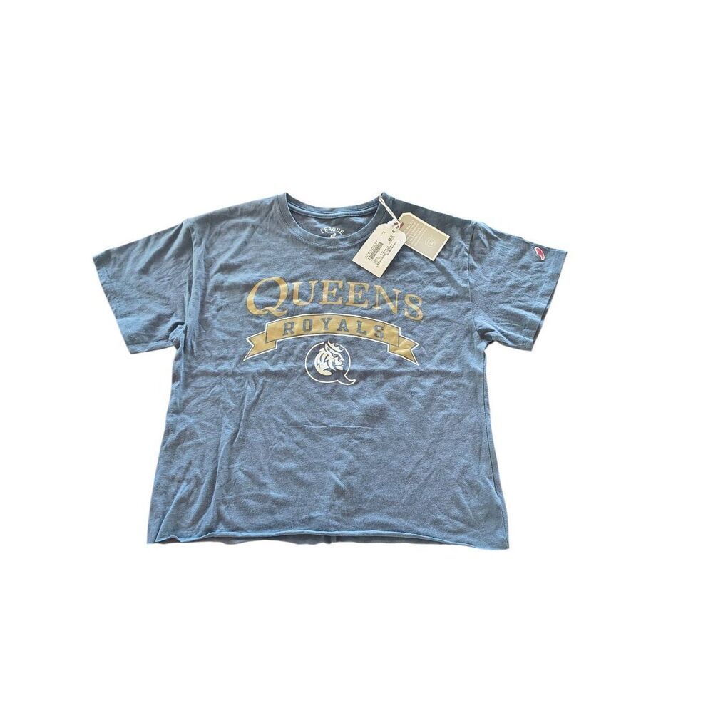 Queens University of Charlotte Royals League Collegiate Wear t-shirt Crop top Re